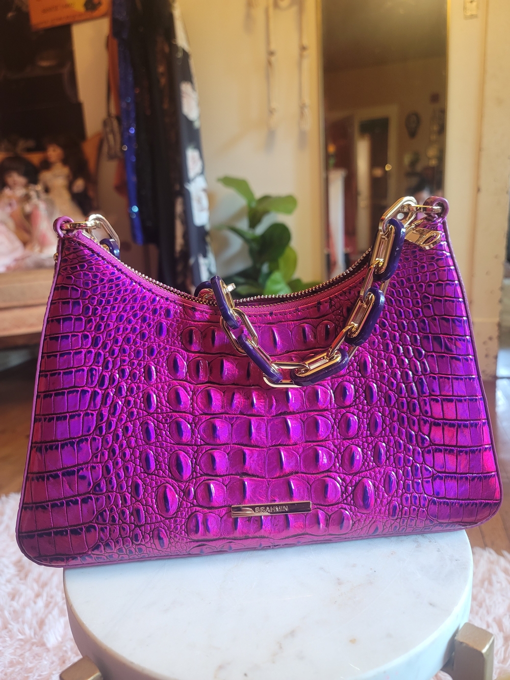 NWOT Brahmin Mod Esme Shoulder Bag In Voltage Violet
